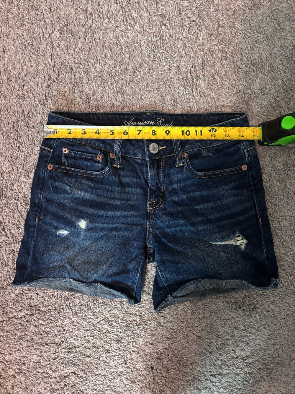 American Eagle Outfitters Dark Blue Denim Cutoff Shorts Size 0